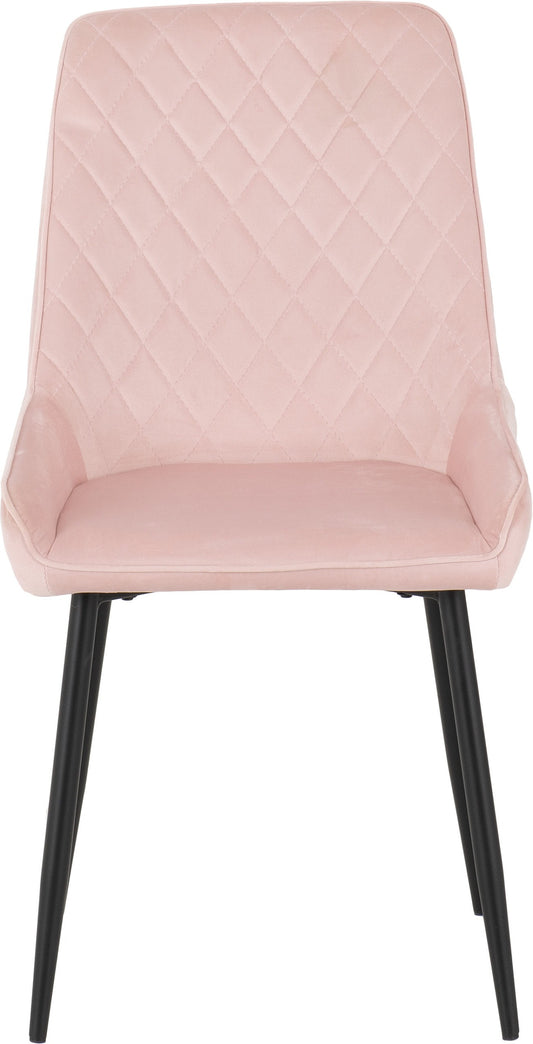 Avery Chair - Baby Pink Velvet (Pair)