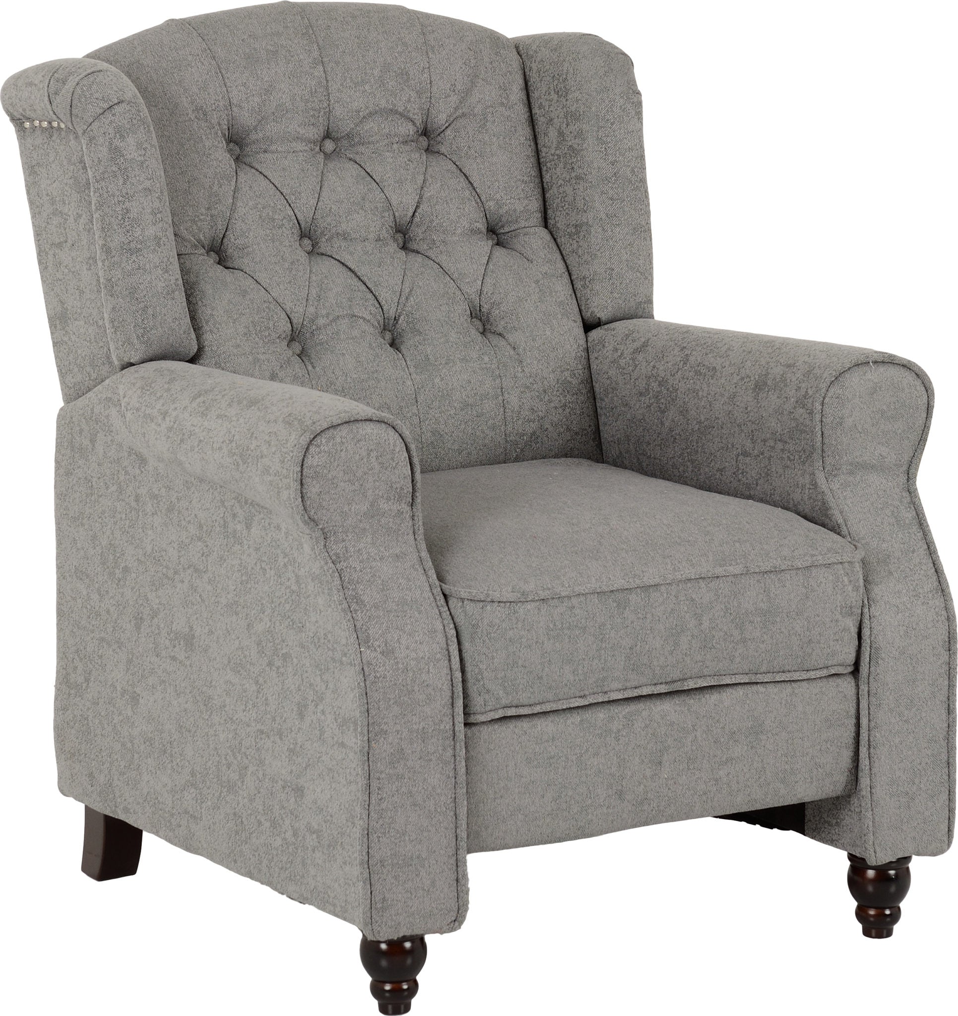 Balmoral Reclining Chair - Grey Fabric- The Right Buy Store