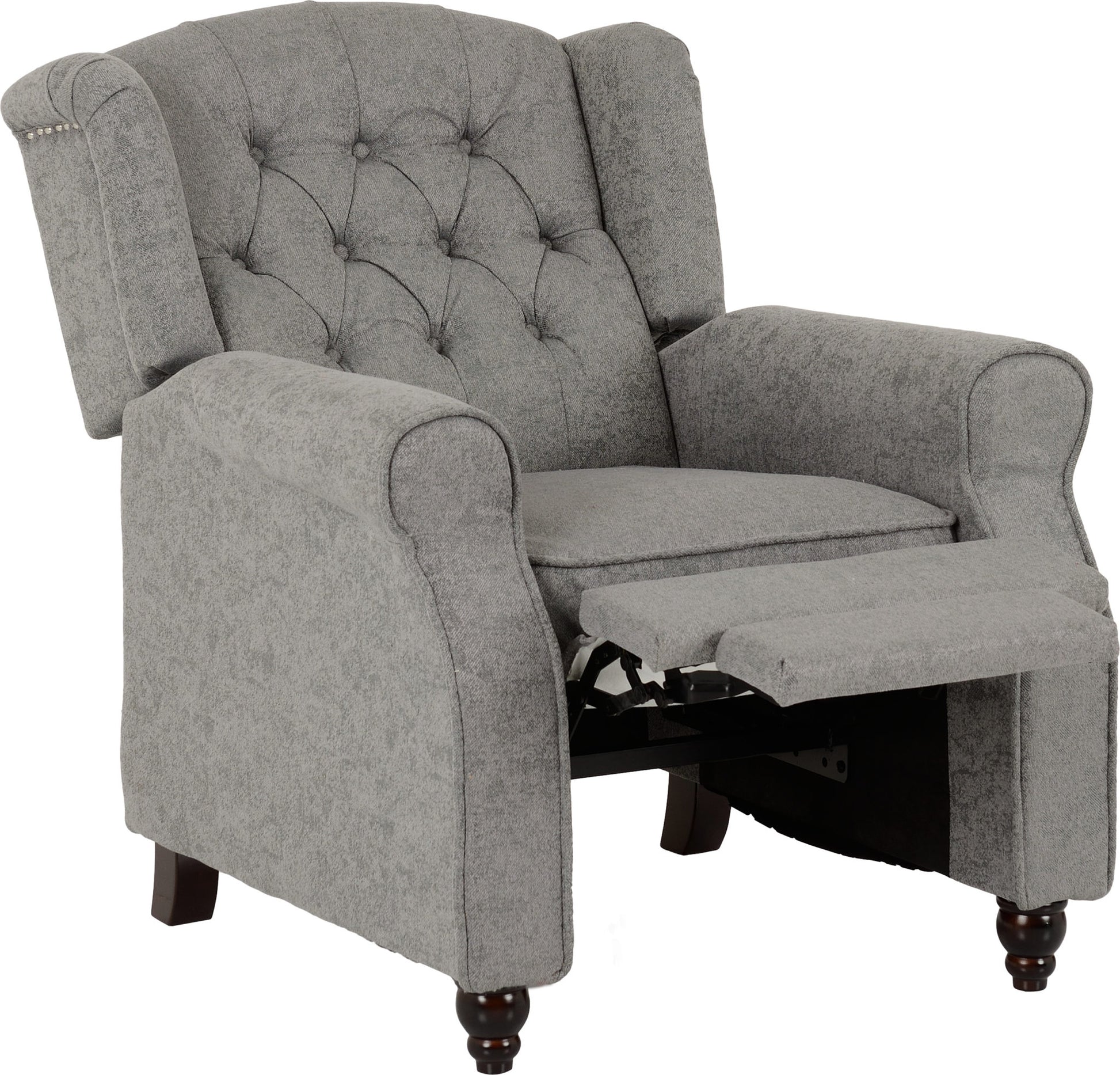 Balmoral Reclining Chair - Grey Fabric- The Right Buy Store