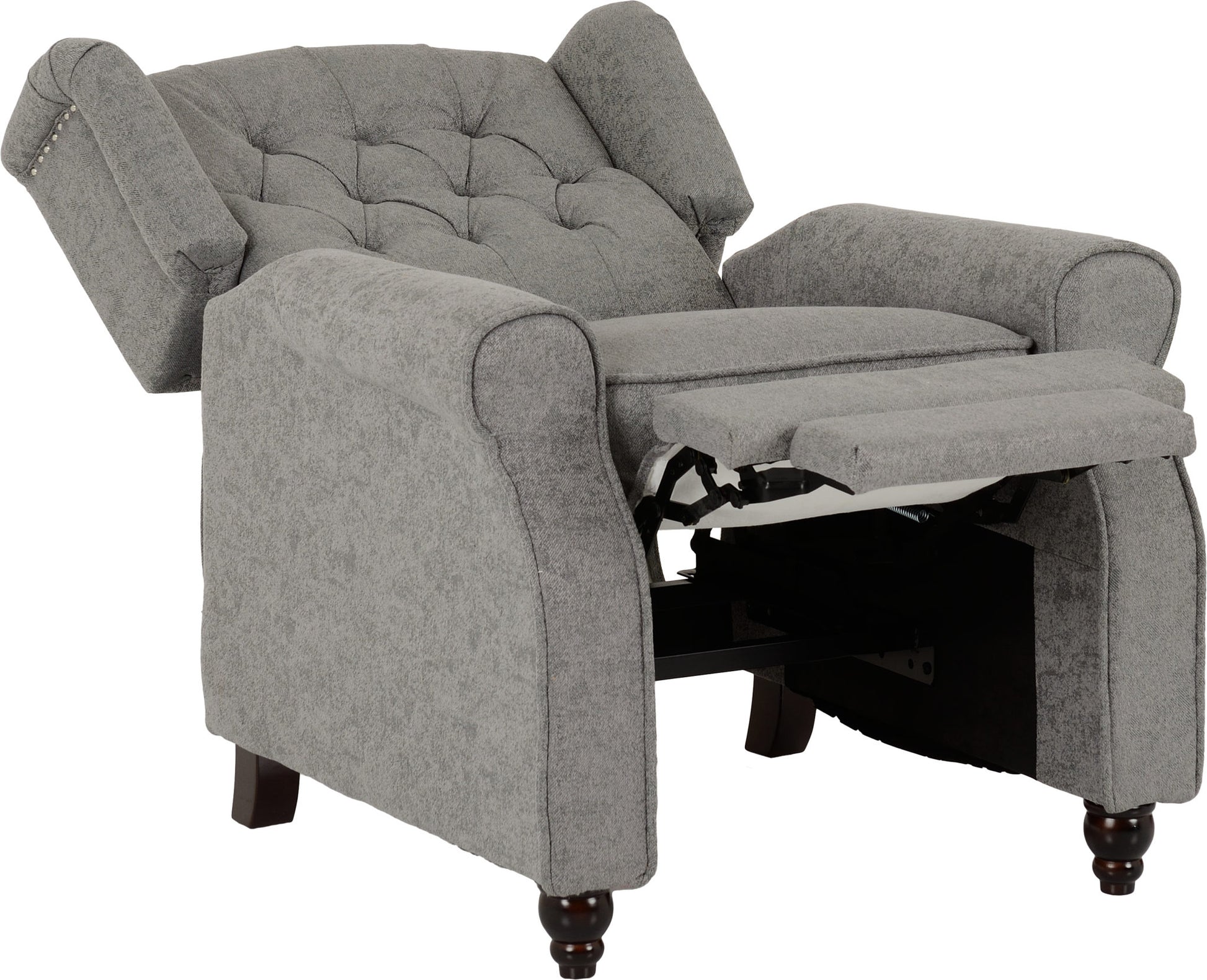 Balmoral Reclining Chair - Grey Fabric- The Right Buy Store