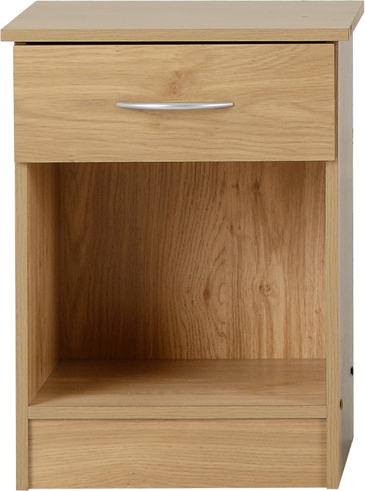 Bellingham 1 Drawer Bedside Locker- Oak Effect Veneer- The Right Buy Store