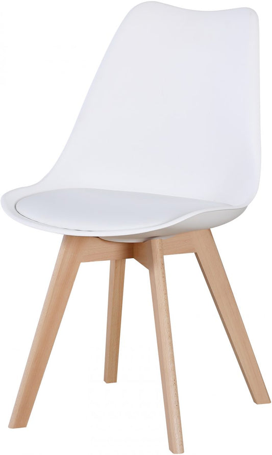 Bendal Chair - Beech/White Faux Leather