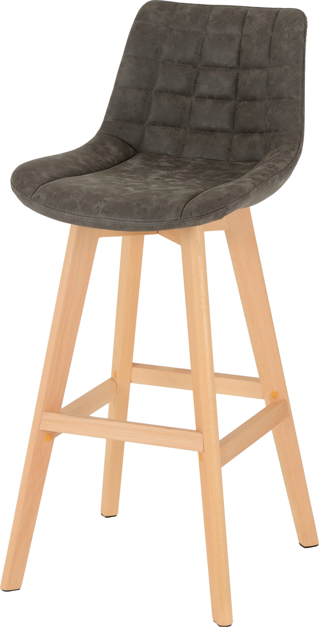 Brisbane Bar Chair  Grey Faux Leather- The Right Buy Store