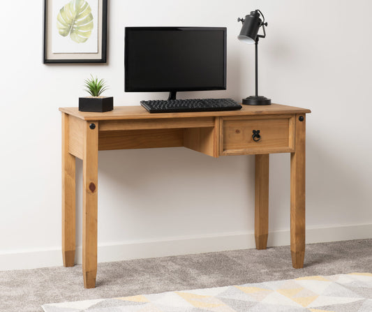 Mexican Study Desk - Distressed Waxed Pine