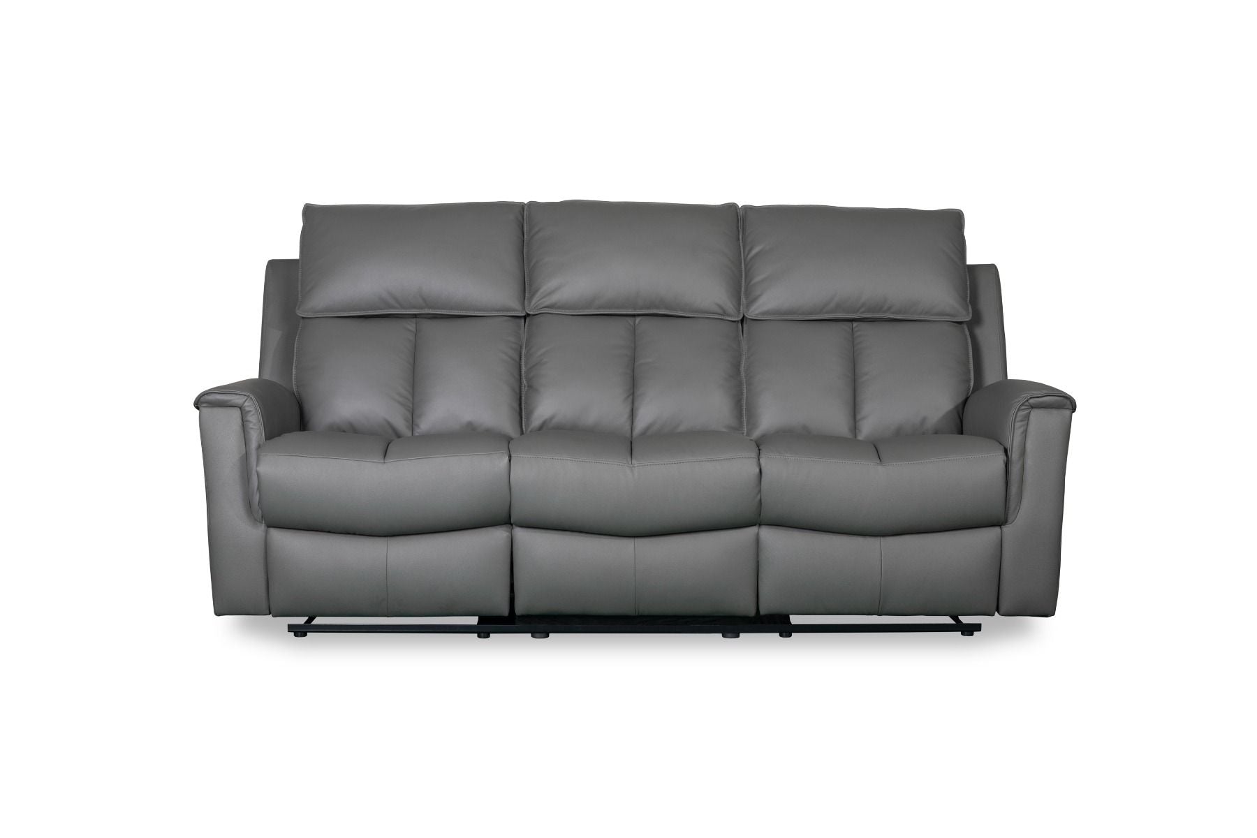 Bergamo Leather Recliner Sofa - Dark Grey