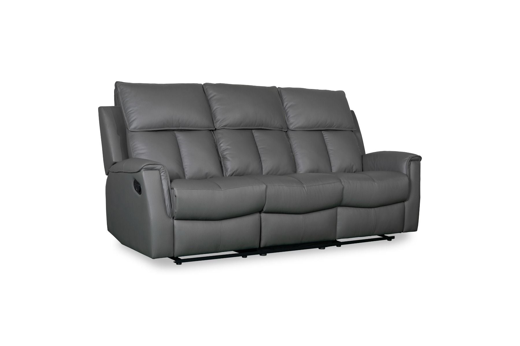 Bergamo Leather Recliner Sofa - Dark Grey