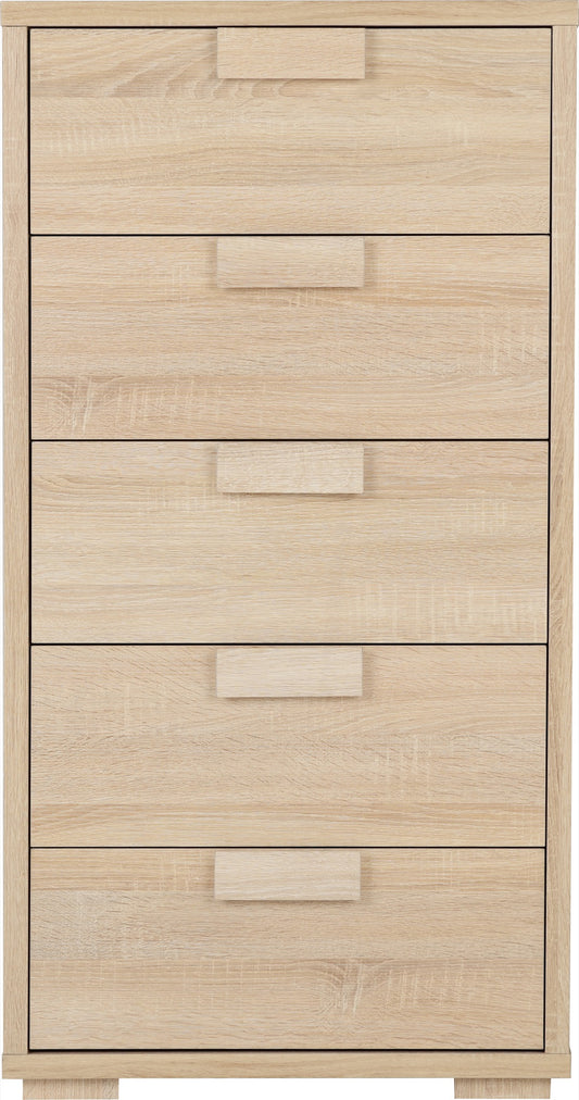 Cambourne 5 Drawer Chest - Sonoma Oak Effect Veneer