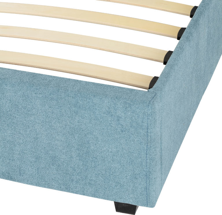 Camden Plus 4'6" Storage Bed Blue Fabric- The Right Buy Store