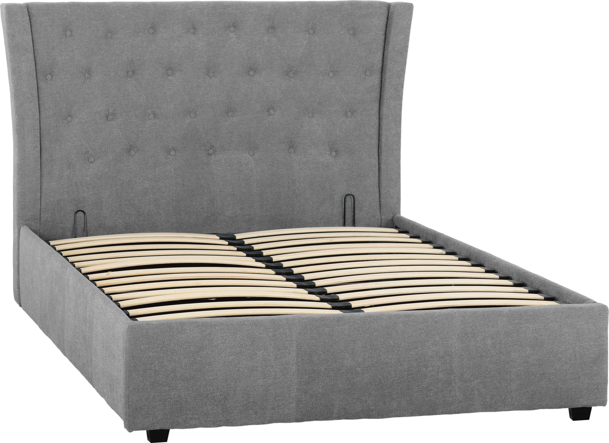 Camden Plus 4'6" Storage Double Bed - Grey Fabric- The Right Buy Store