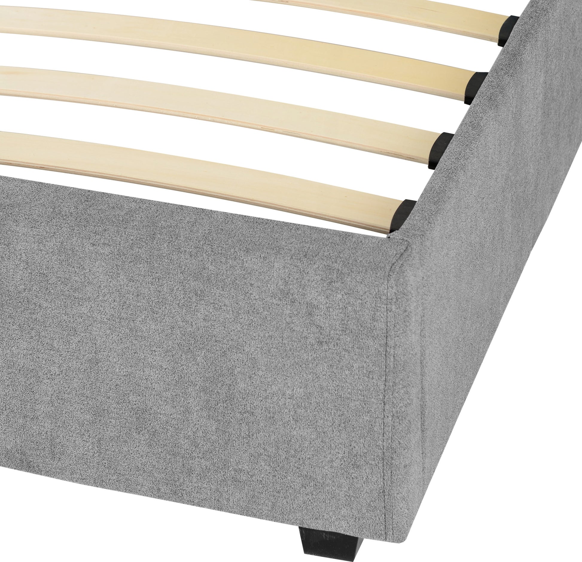 Camden Plus 4'6" Storage Double Bed - Grey Fabric- The Right Buy Store