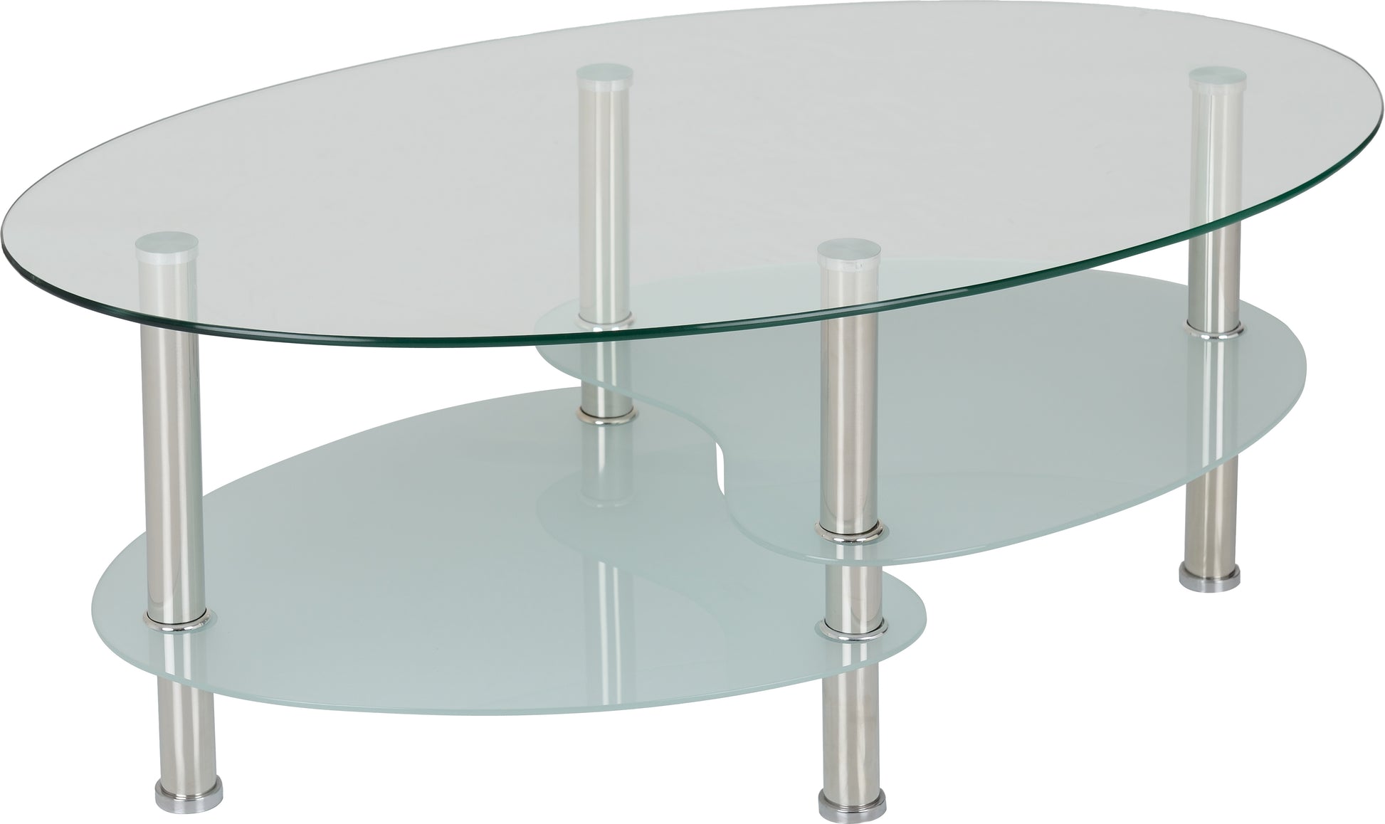 Cara Coffee Table - Clear Glass/Frosted Glass/Silver