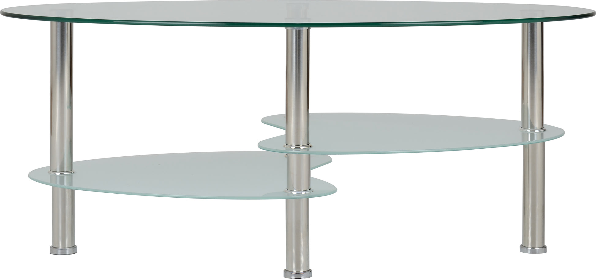 Cara Coffee Table - Clear Glass/Frosted Glass/Silver