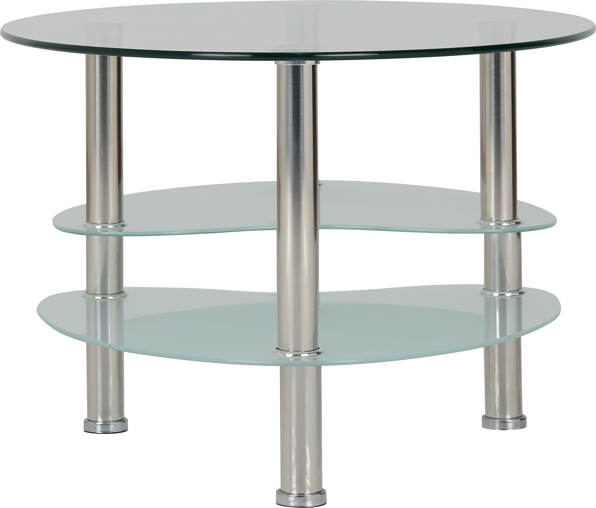 Cara Coffee Table - Clear Glass/Frosted Glass/Silver