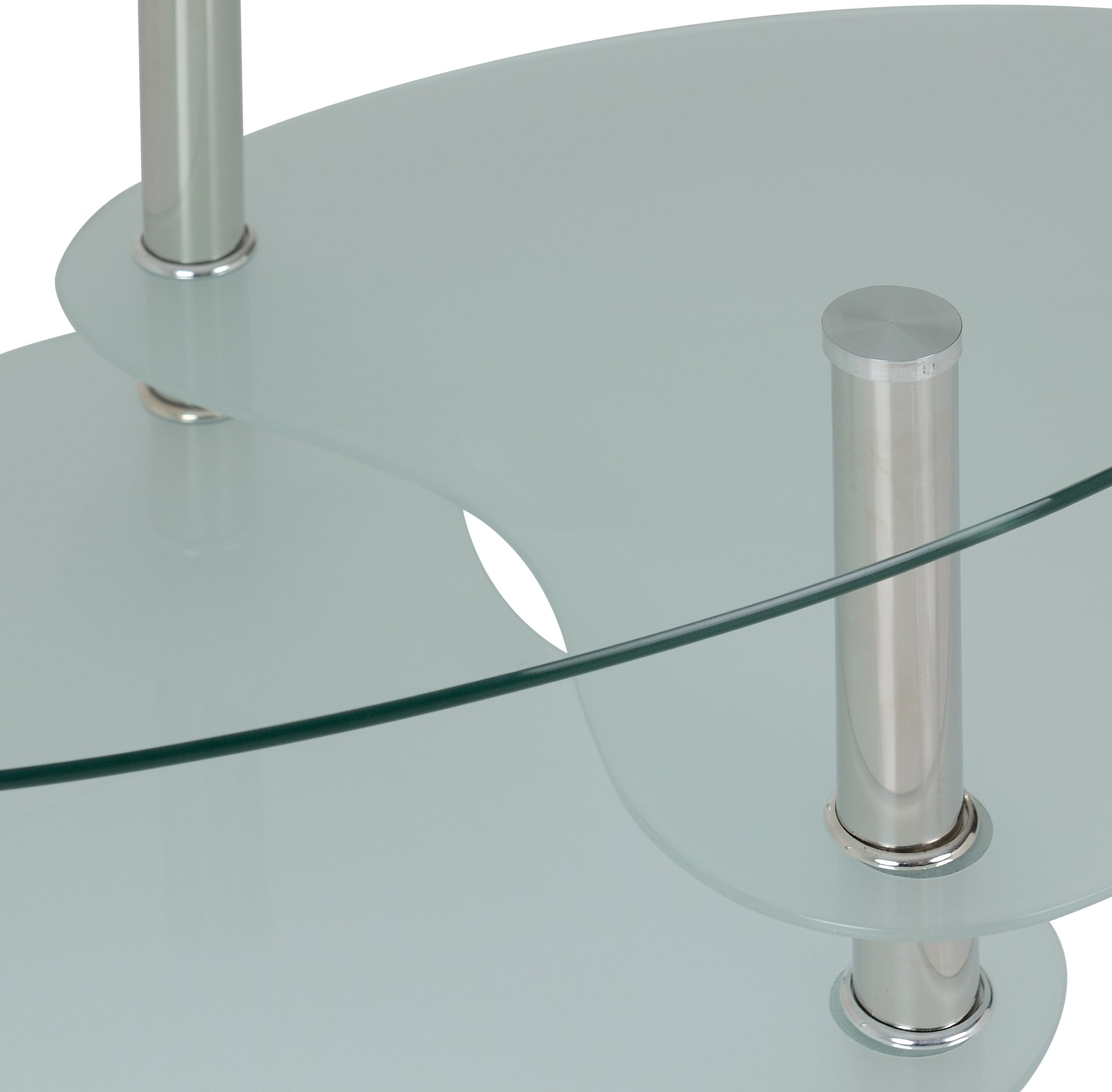 Cara Coffee Table - Clear Glass/Frosted Glass/Silver