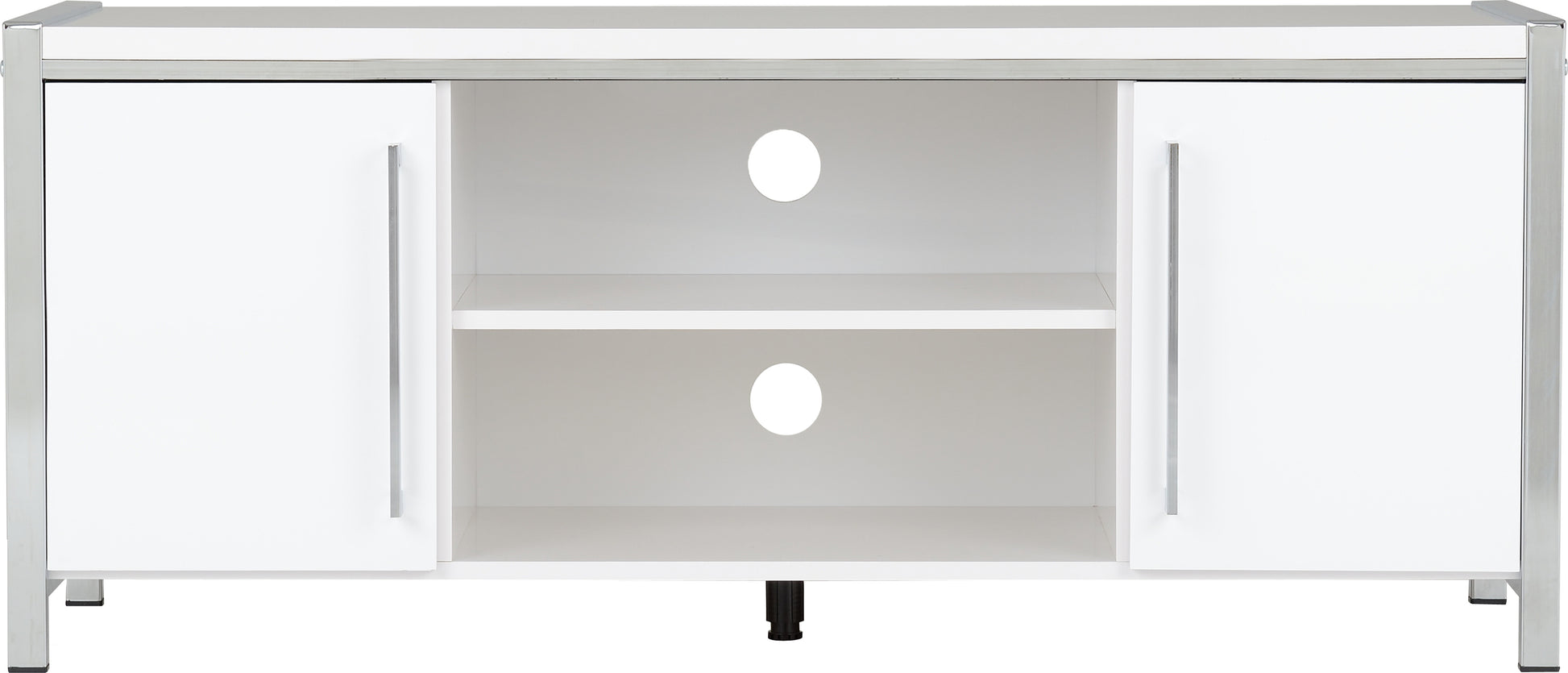 Charisma 2 Door TV Unit - White Gloss/Chrome - The Right Buy Store