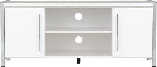 Charisma 2 Door TV Unit - White Gloss/Chrome