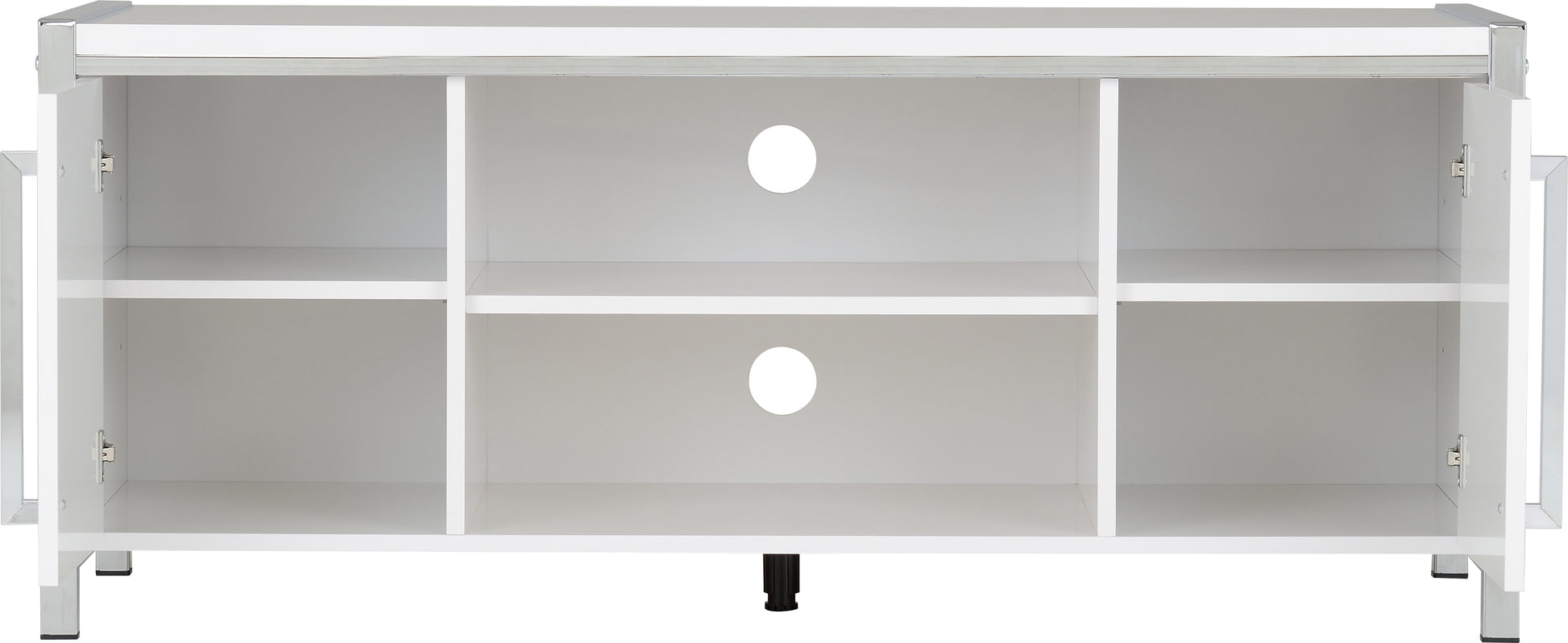 Charisma 2 Door TV Unit - White Gloss/Chrome - The Right Buy Store