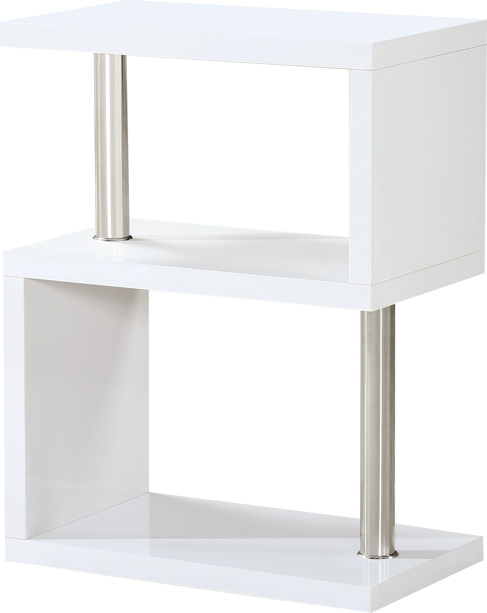 Charisma 3 Shelf Unit - White Gloss/Chrome - The Right Buy Store