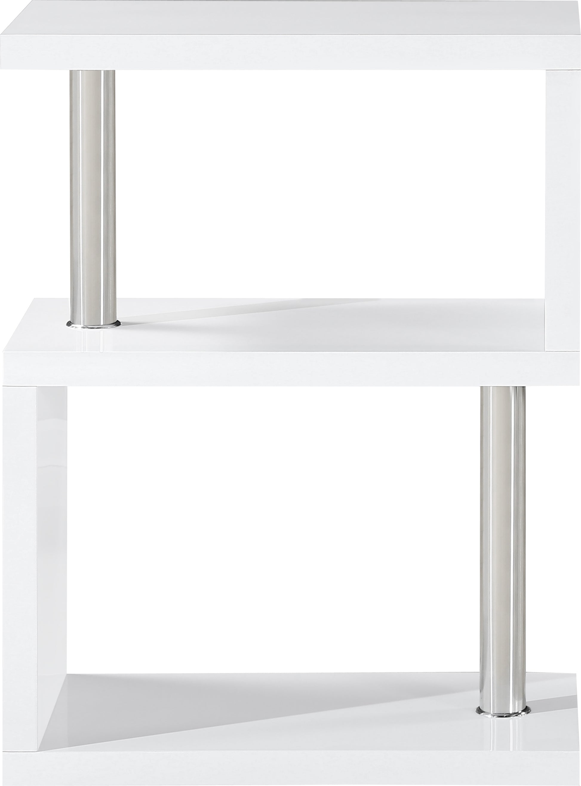 Charisma 3 Shelf Unit - White Gloss/Chrome - The Right Buy Store