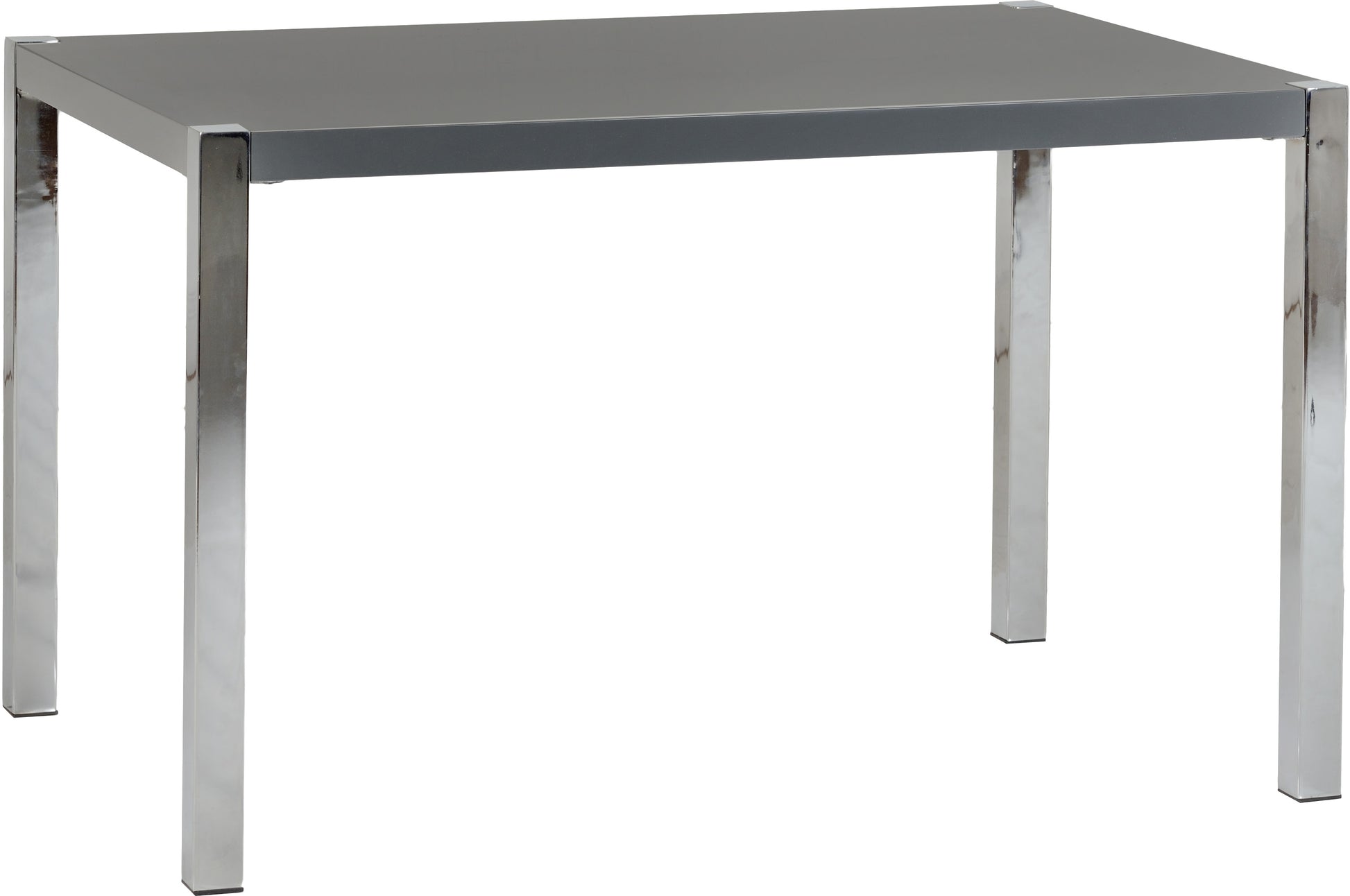 Charisma 4' Dining Table - Grey Gloss/Chrome - The Right Buy Store
