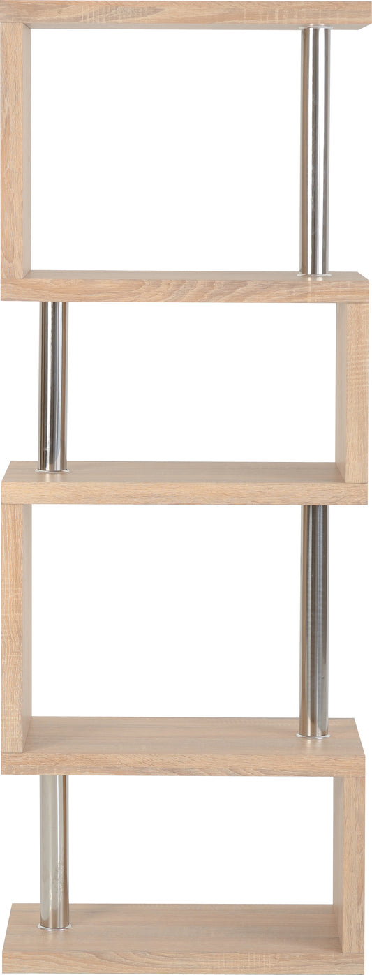 Charisma 5 Shelf Unit - Light Sonoma Oak Effect Veneer/Chrome