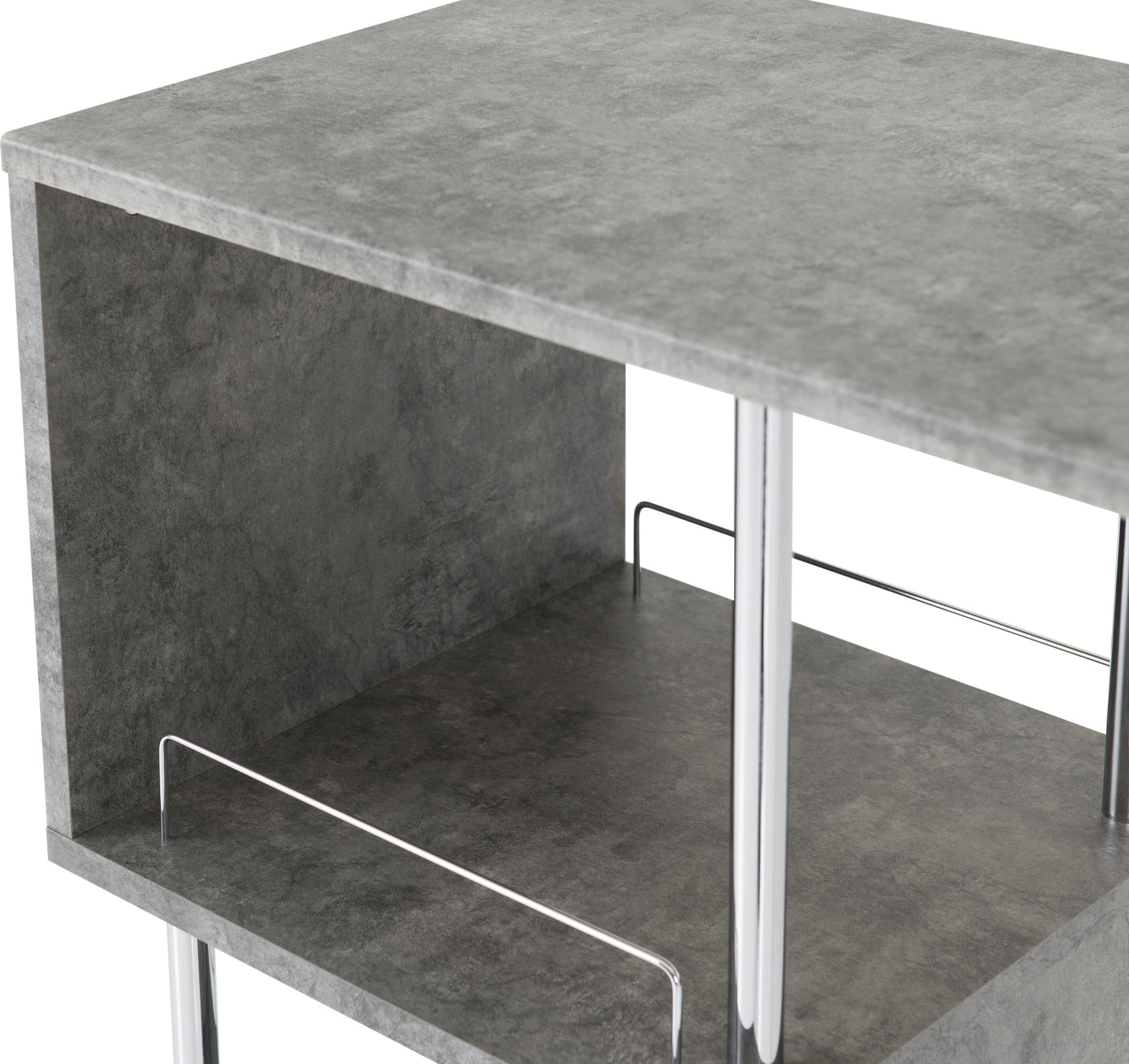 Charisma Home Bar Table - Concrete/Chrome - The Right Buy Store