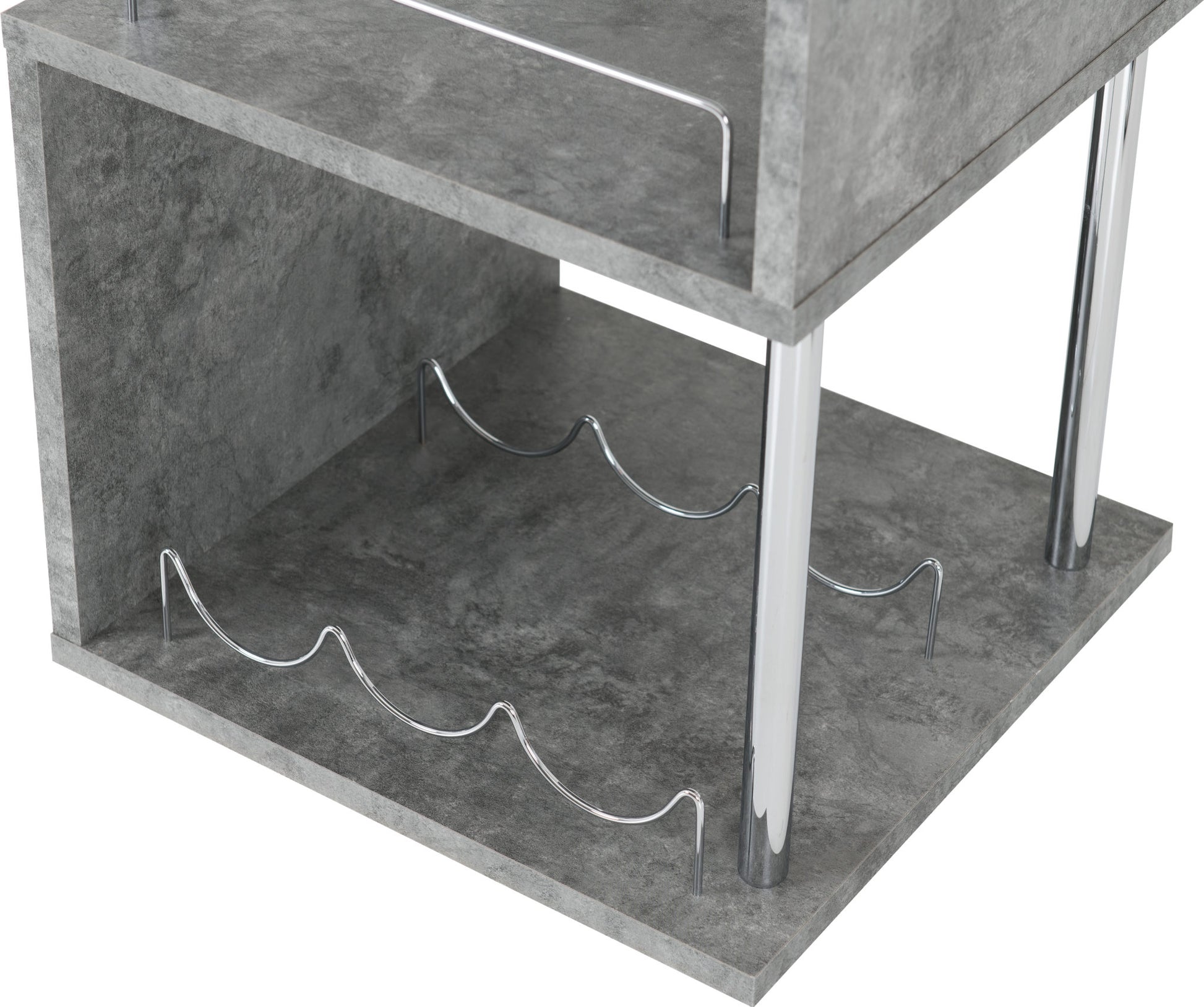 Charisma Home Bar Table - Concrete/Chrome - The Right Buy Store