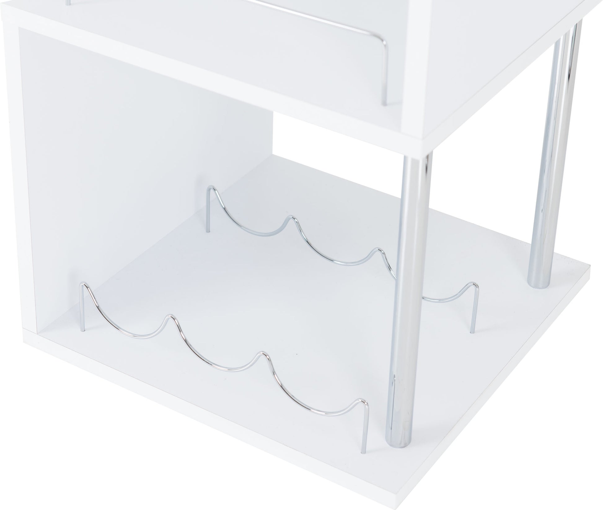 Charisma Home Bar Table - White/Chrome - The Right Buy Store