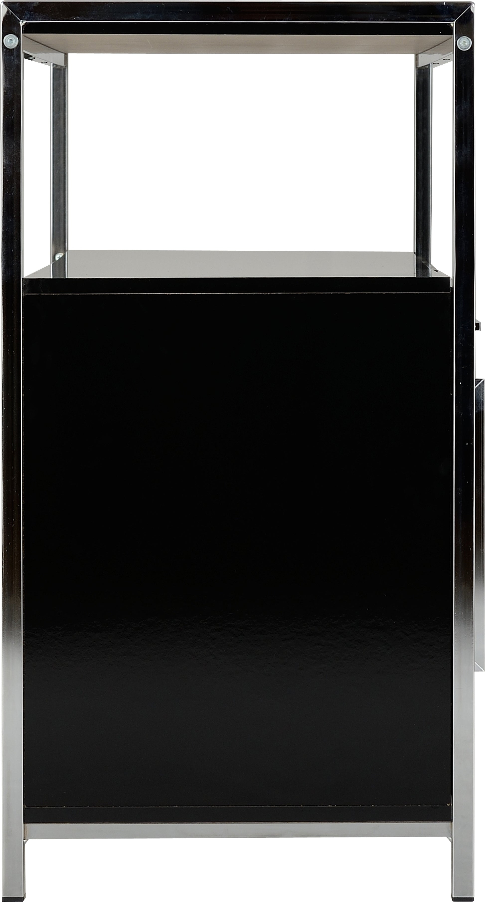 Charisma 2 Door 3 Drawer Sideboard- Black Gloss/Chrome- The Right Buy Store