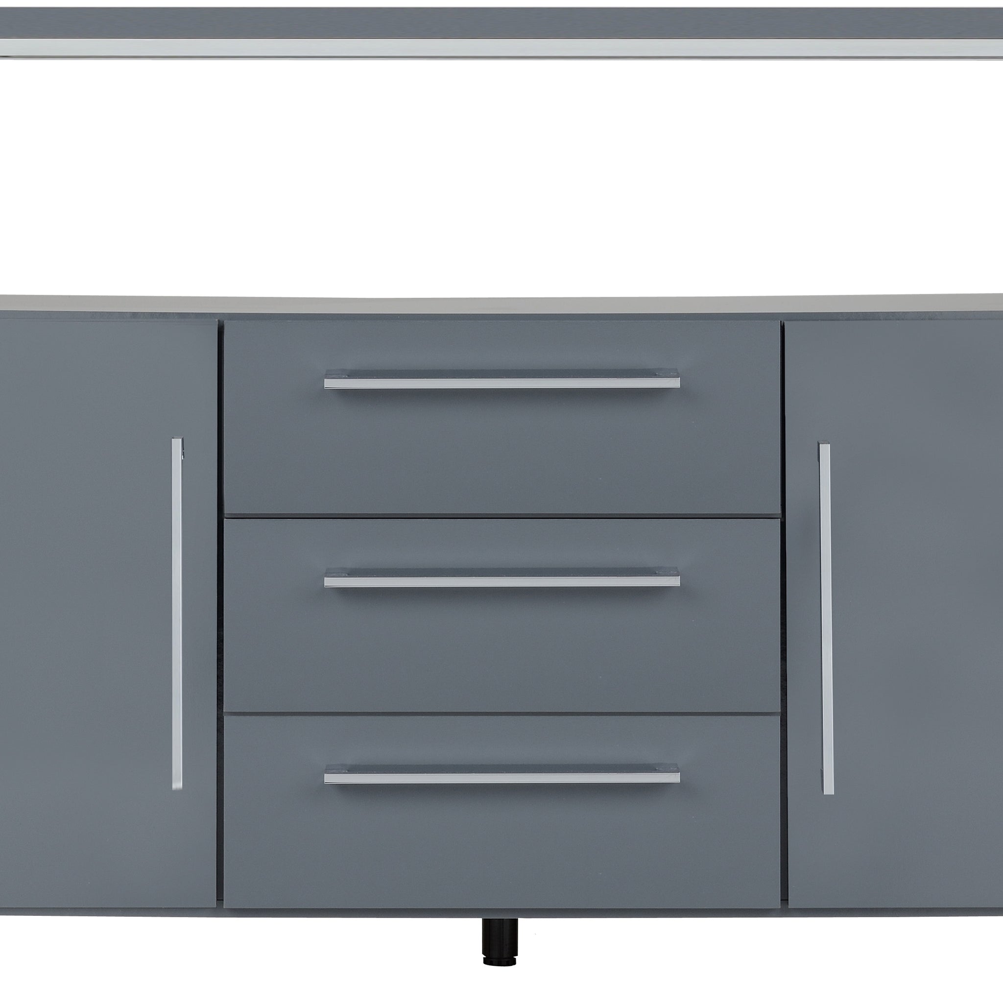 Charisma Sideboard - Grey Gloss/Chrome - The Right Buy Store