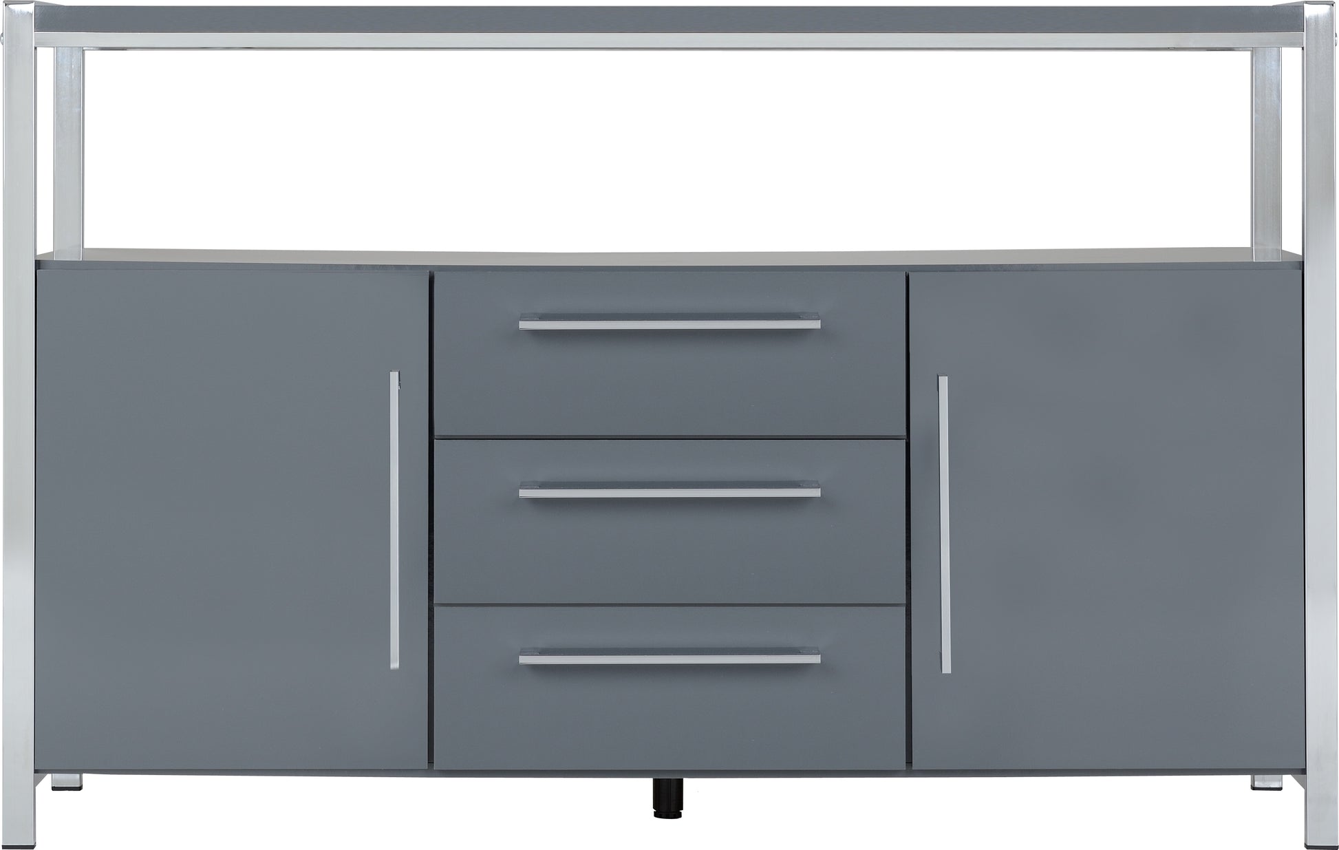 Charisma Sideboard - Grey Gloss/Chrome - The Right Buy Store