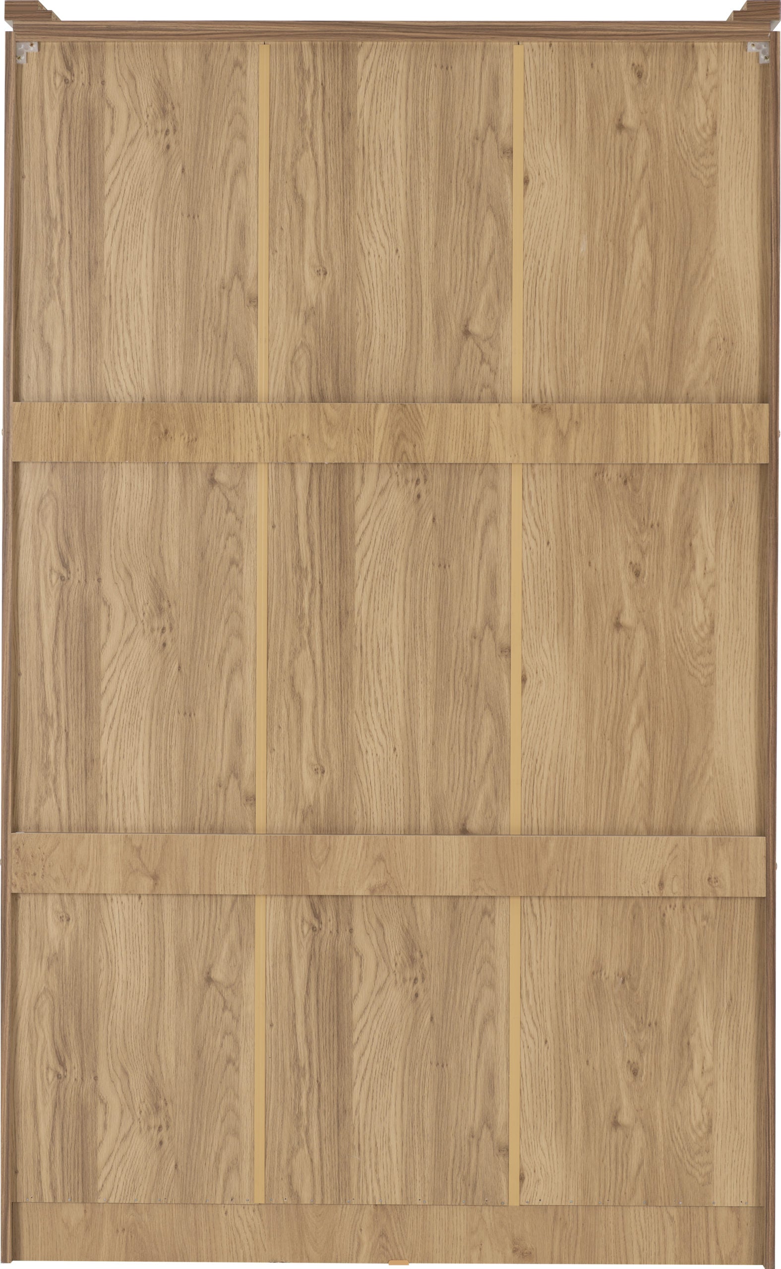 Charles 3 Door All Hanging Wardrobe - Oak Effect Veneer with Walnut Trim