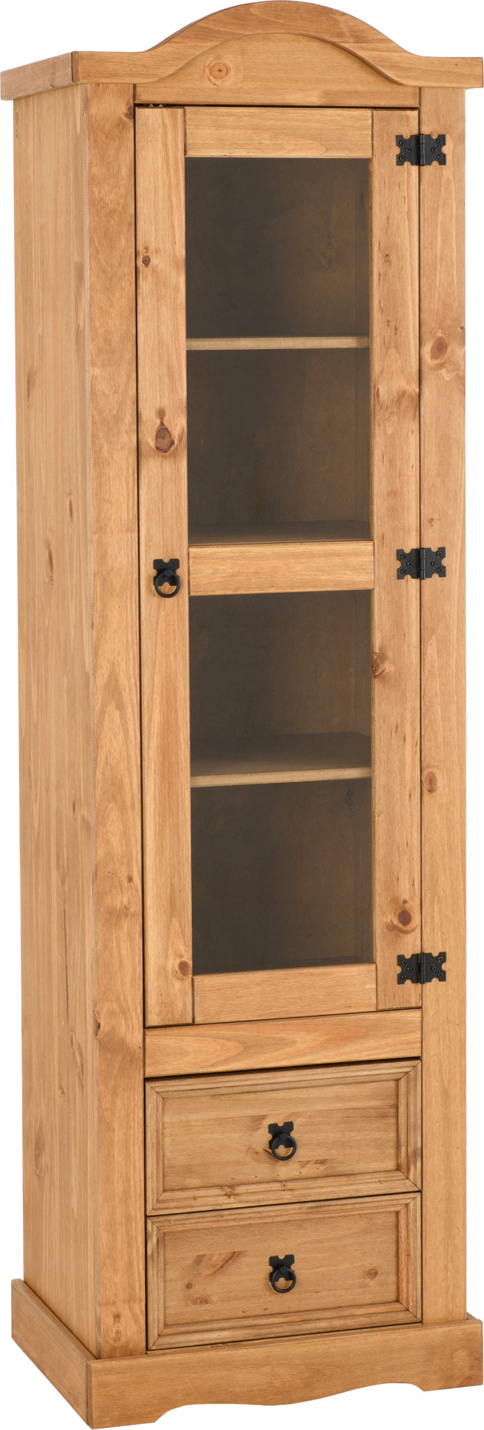 Corona 1 Door 2 Drawer Glass Display Unit - The Right Buy Store