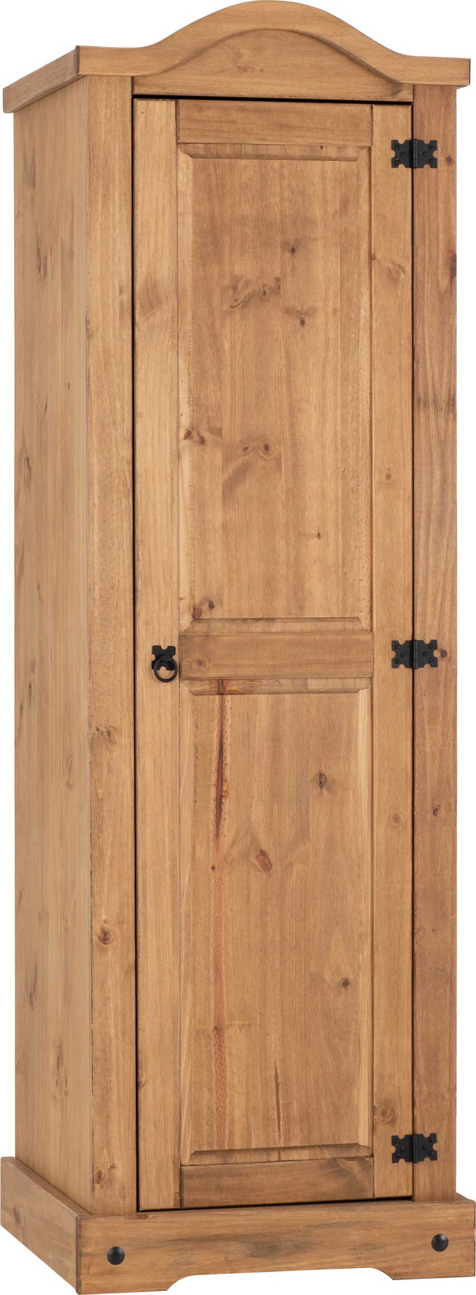 Corona 1 Door Wardrobe - Distressed Waxed Pine - The Right Buy Store