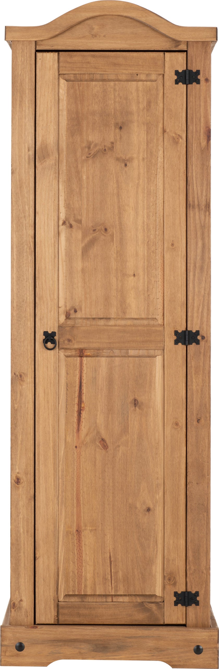 Corona 1 Door Wardrobe - Distressed Waxed Pine - The Right Buy Store