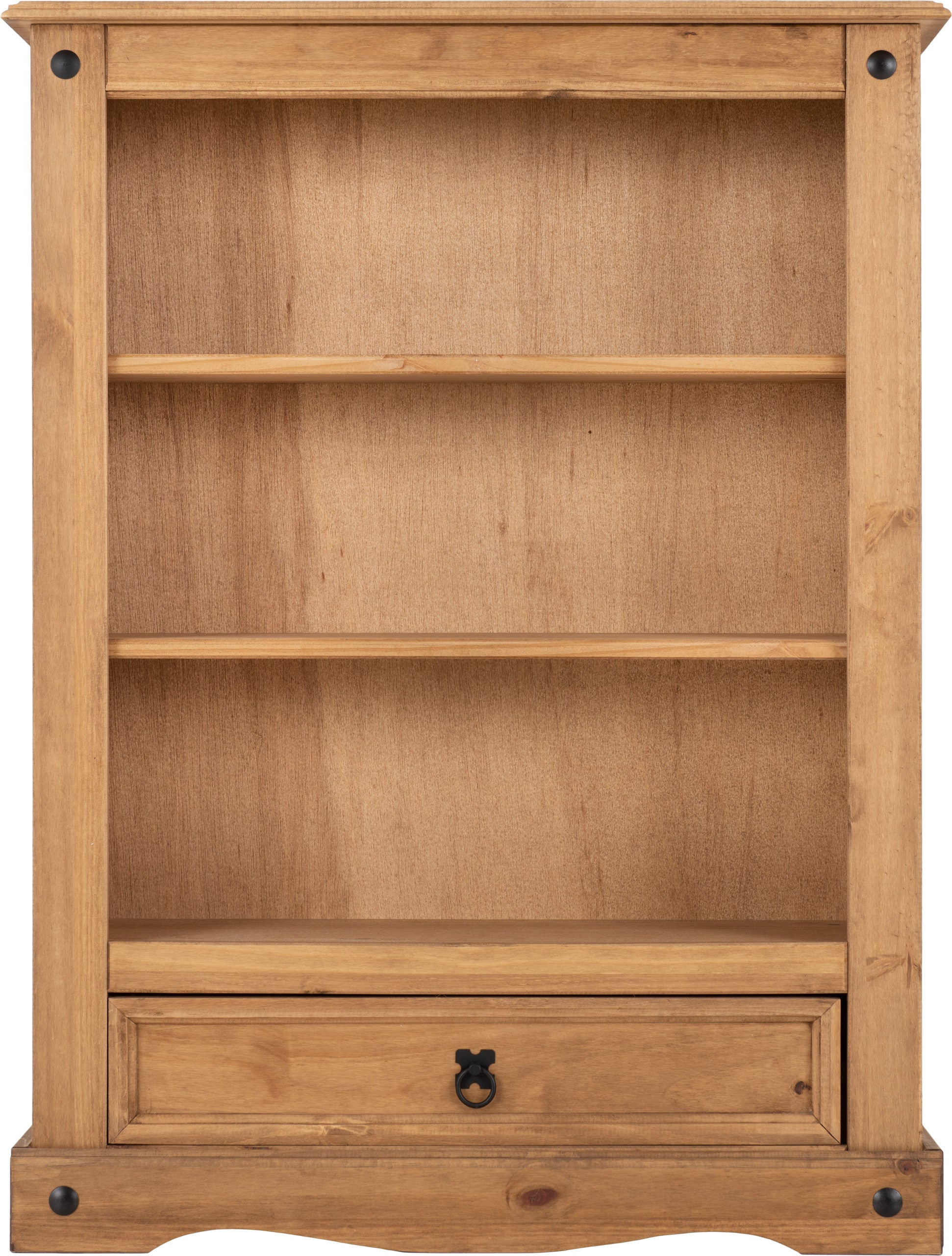 Corona 1 Drawer Bookcase - Distressed Waxed Pine - The Right Buy Store