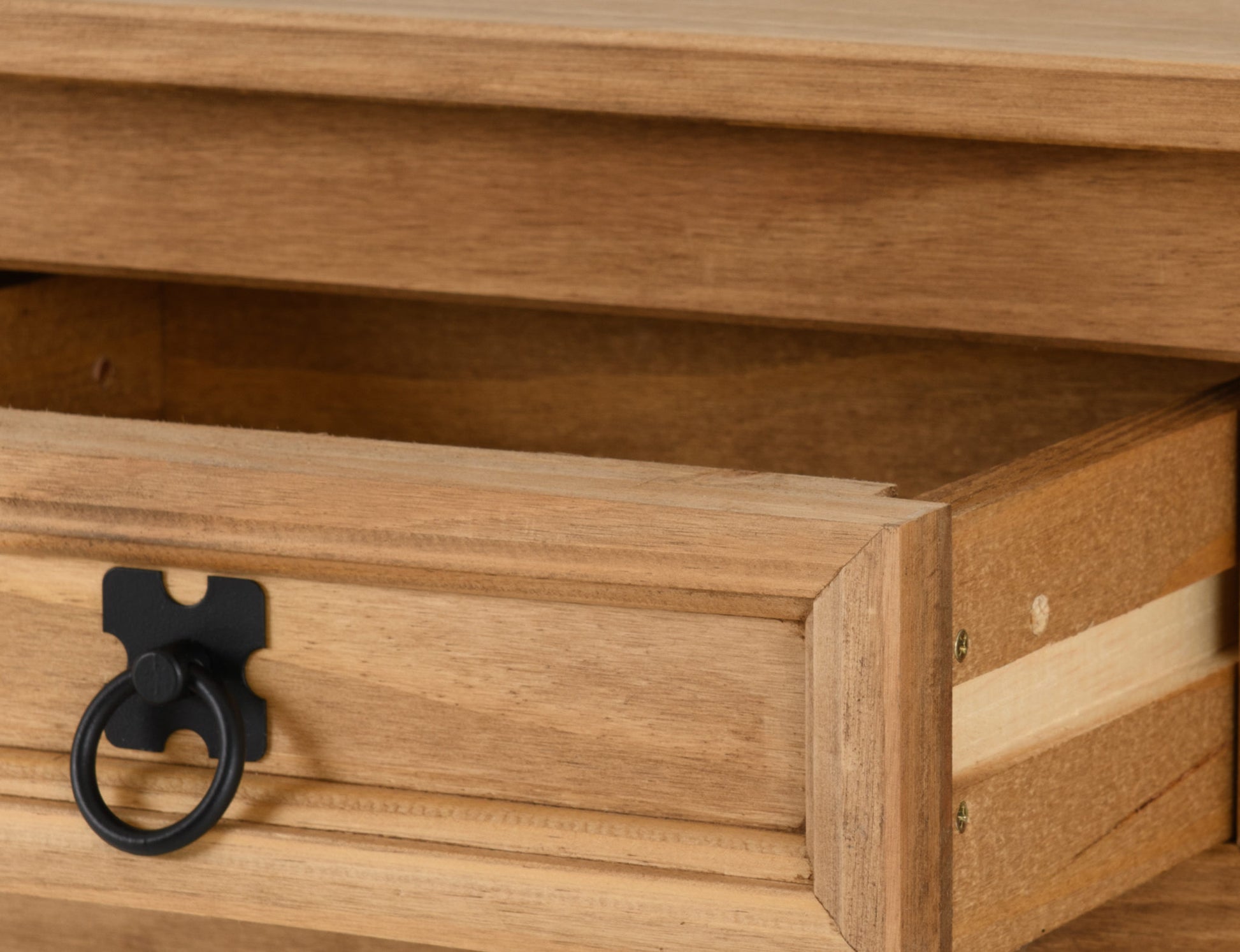 Corona 1 Drawer Console Table with Shelf - Distressed Waxed Pine