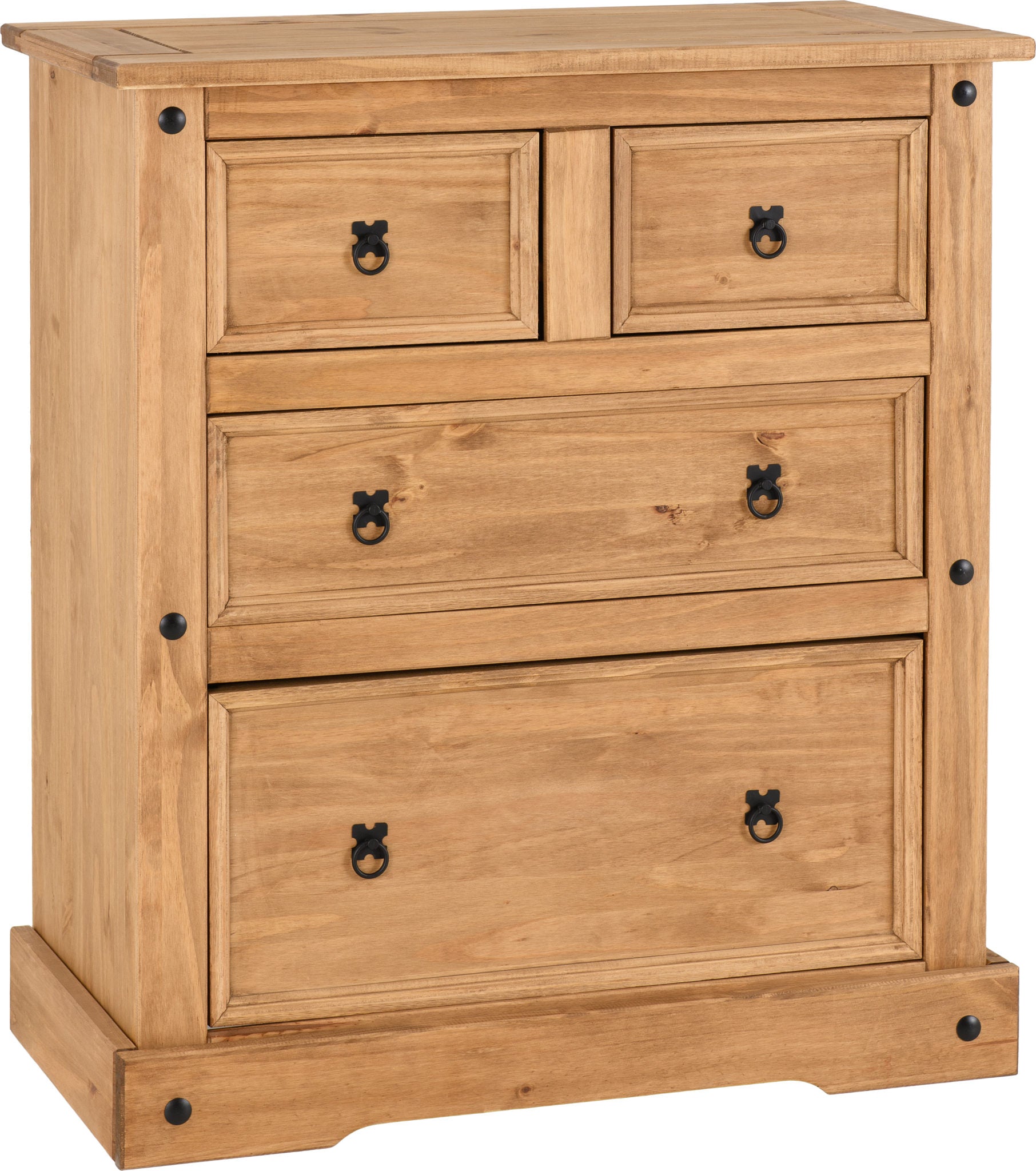 Corona 2+2 Drawer Chest - Distressed Waxed Pine