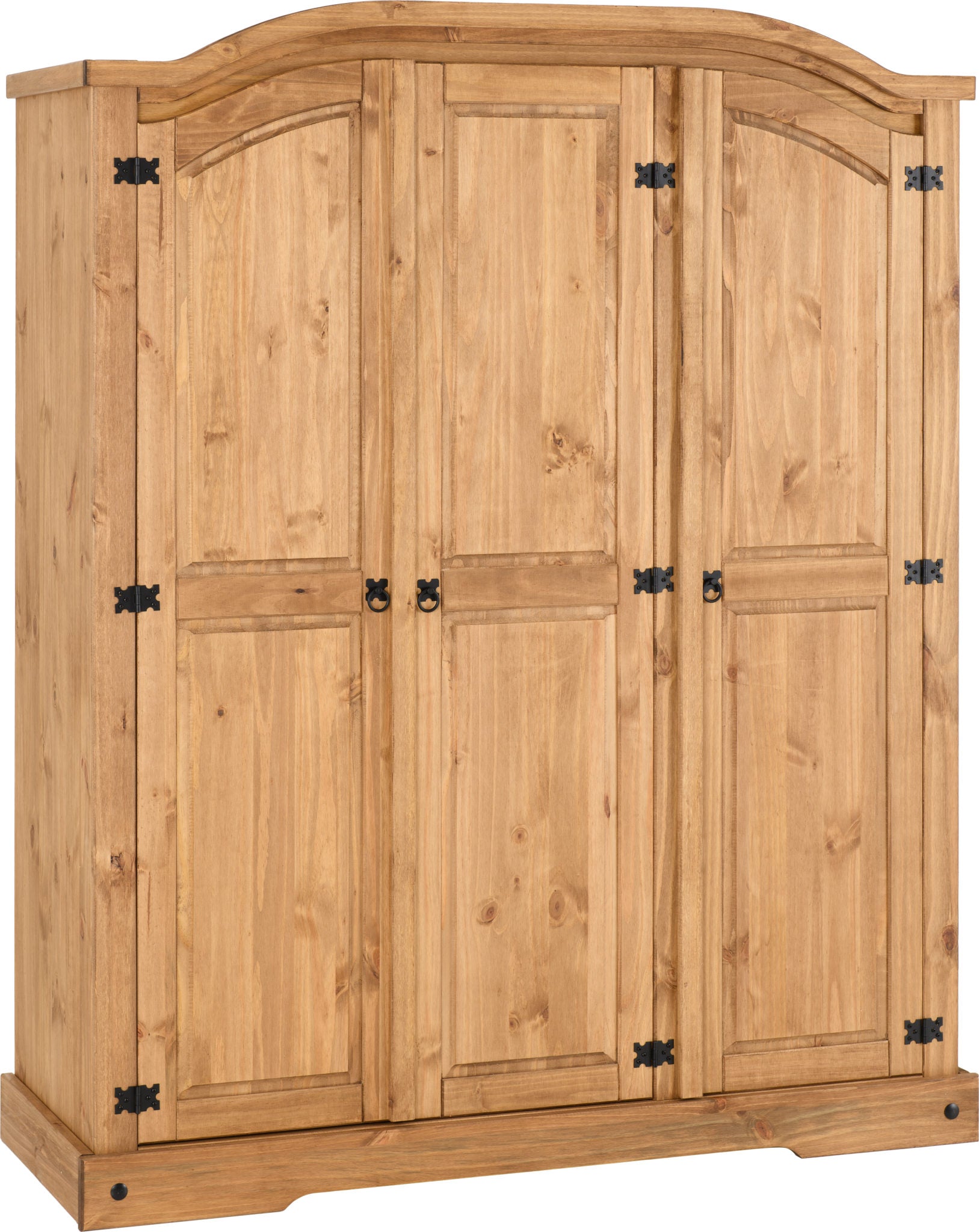 Corona 3 Door Wardrobe - Distressed Waxed Pine