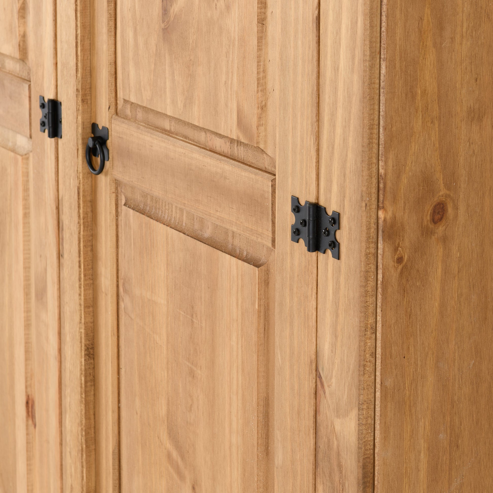 Corona 3 Door Wardrobe - Distressed Waxed Pine