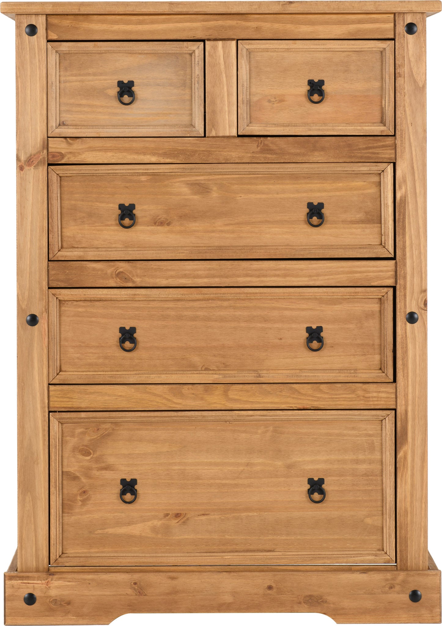 Corona 3+2 Drawer Chest - Distressed Waxed Pine