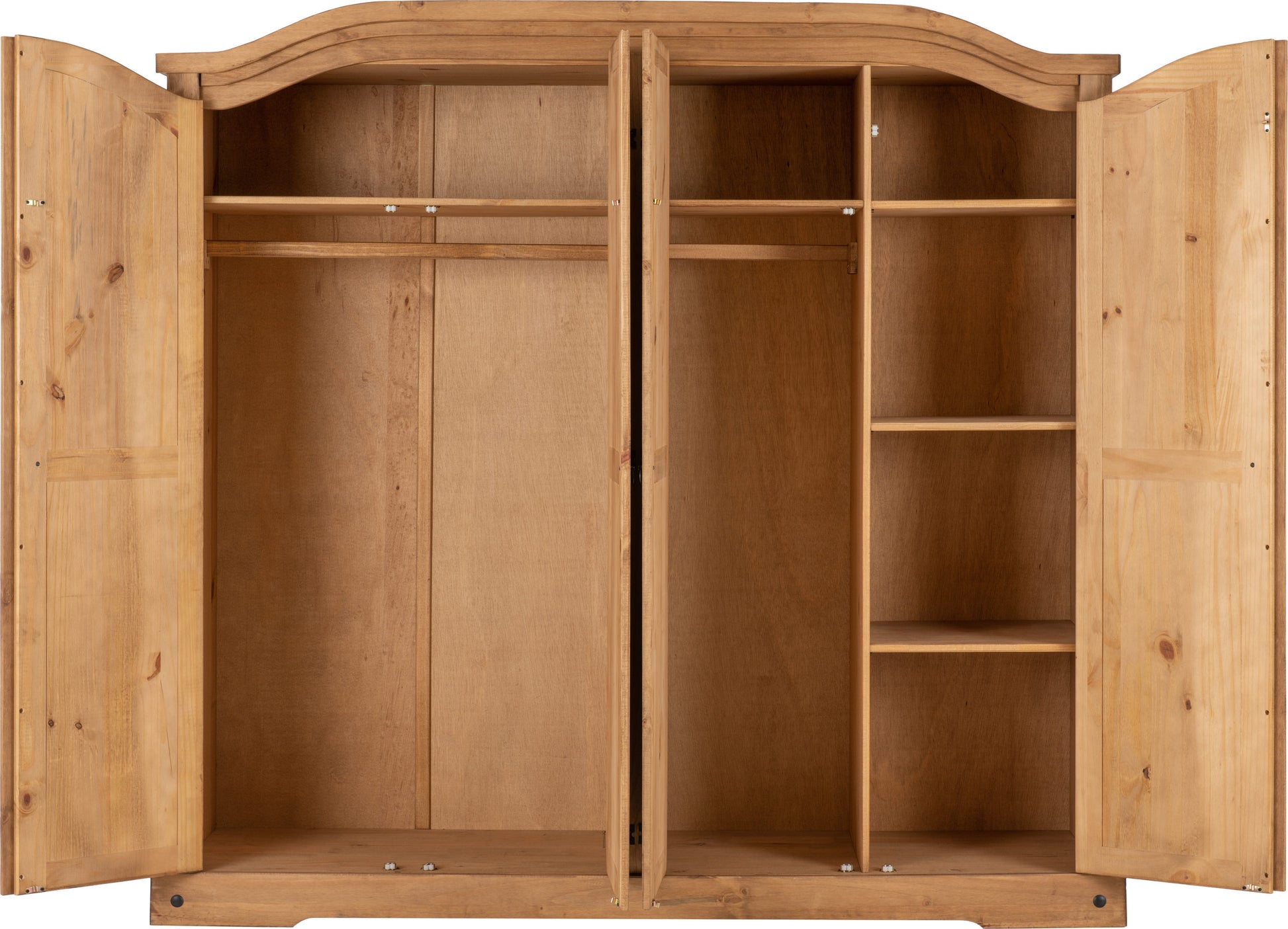 Corona 4 Door Wardrobe - Distressed Waxed Pine