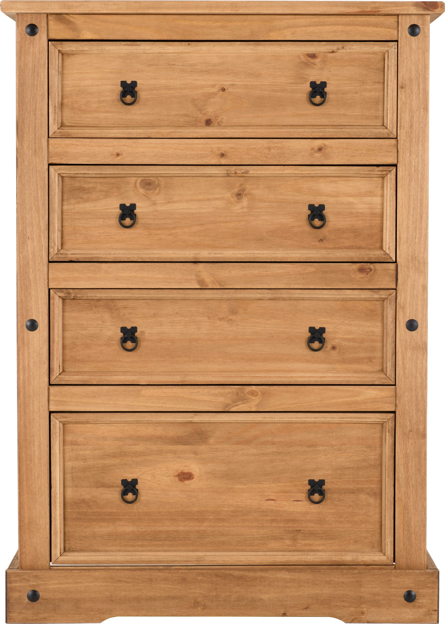 Corona 4 Drawer Chest - Distressed Waxed Pine