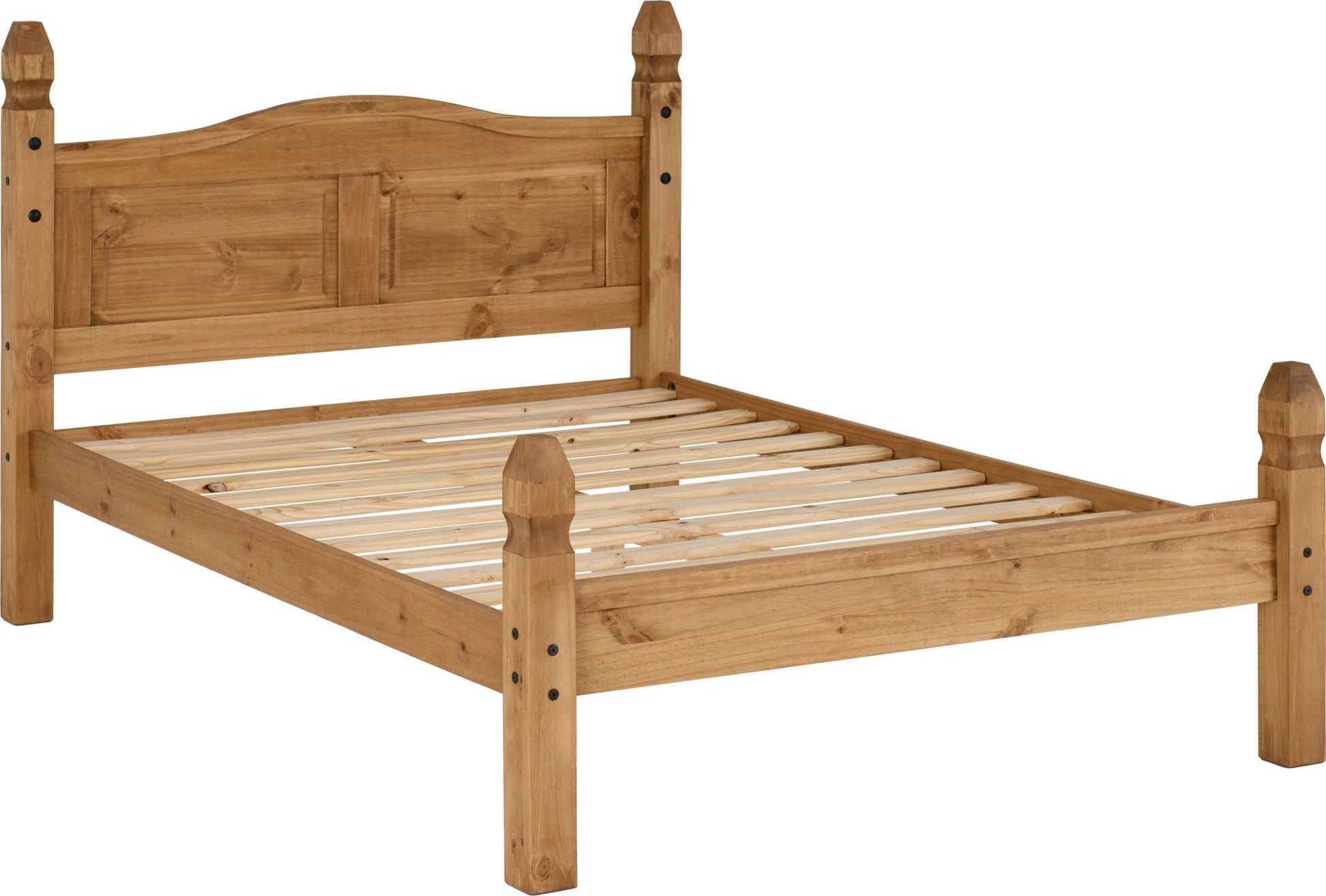 Corona 4'6" Bed Low Foot End - Distressed Waxed Pine