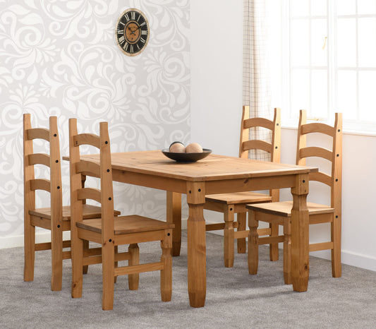 Corona 5' Dining Set - Distressed Waxed Pine