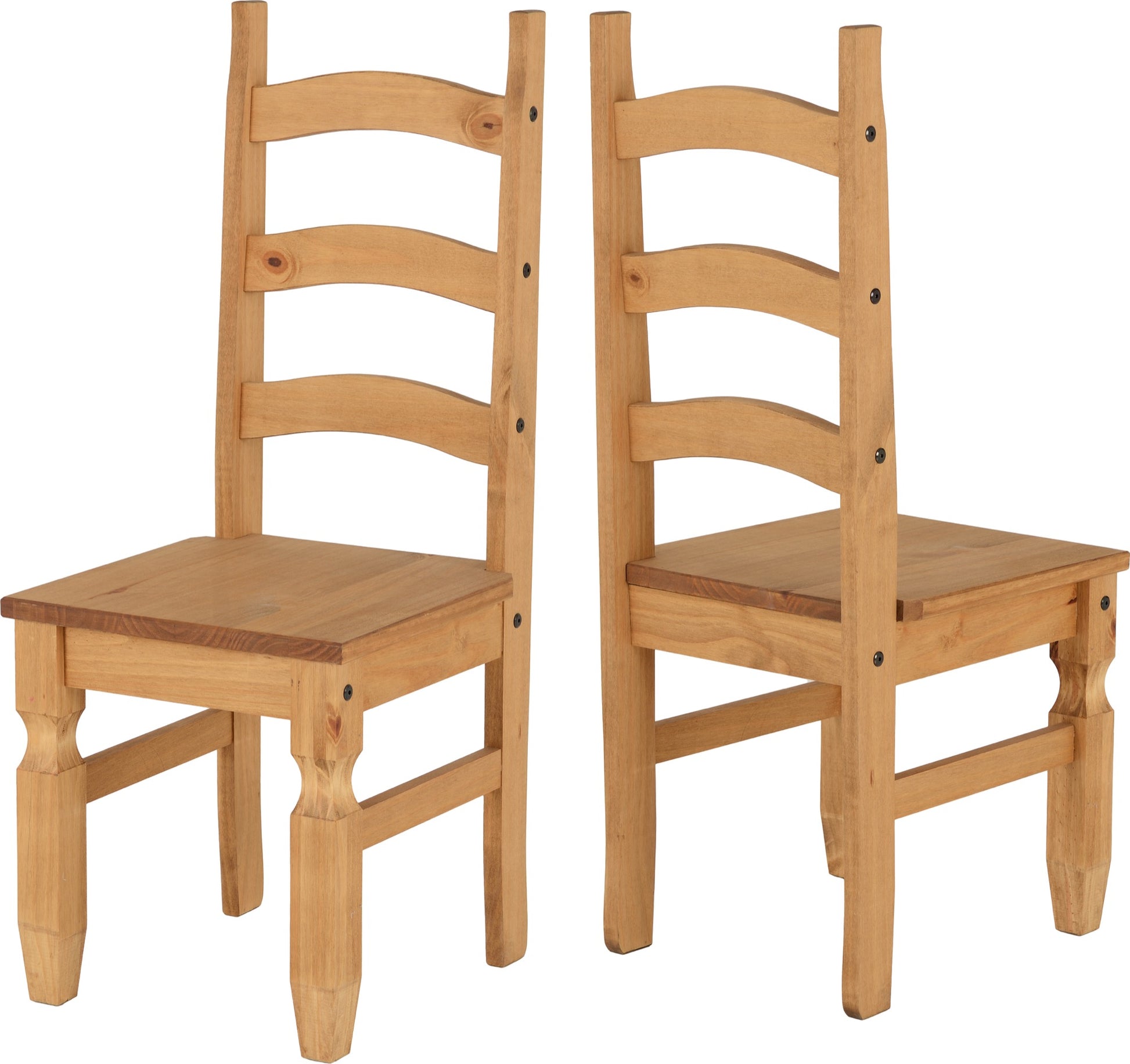 Corona Chair Pair - Distressed Waxed Pine
