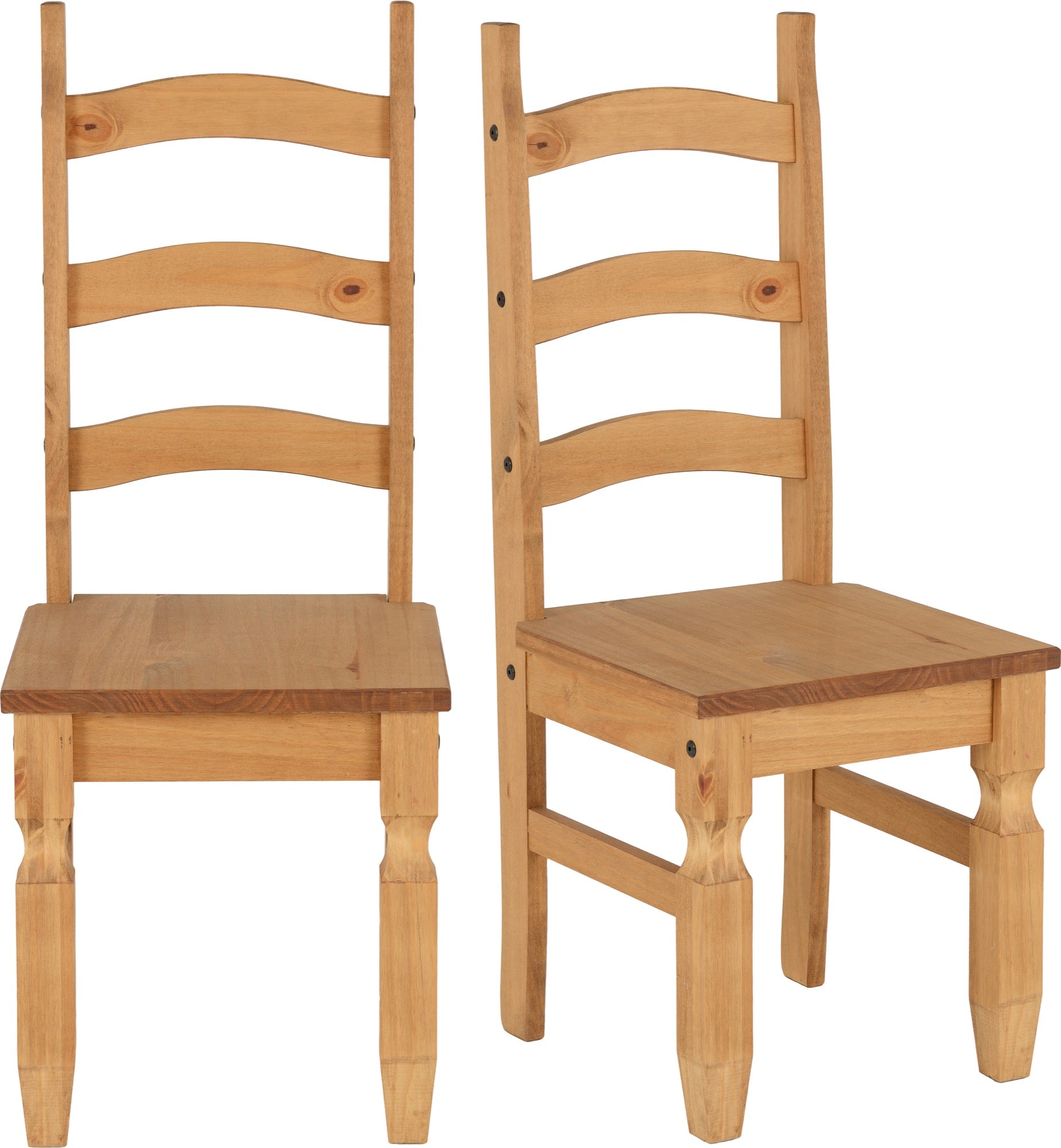 Corona Chair Pair - Distressed Waxed Pine