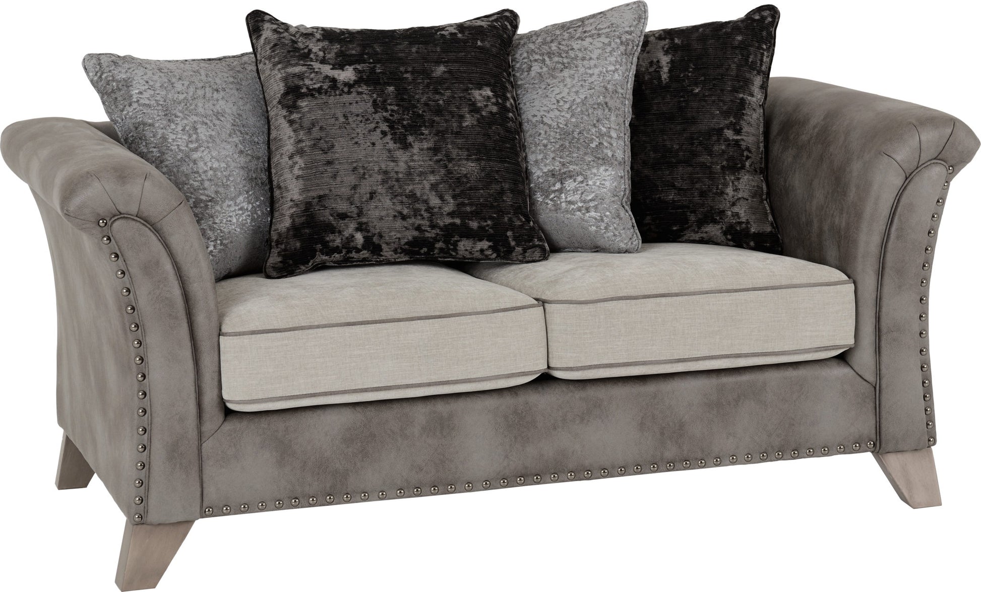 Grace 2 Seater Sofa - Silver/Grey Fabric