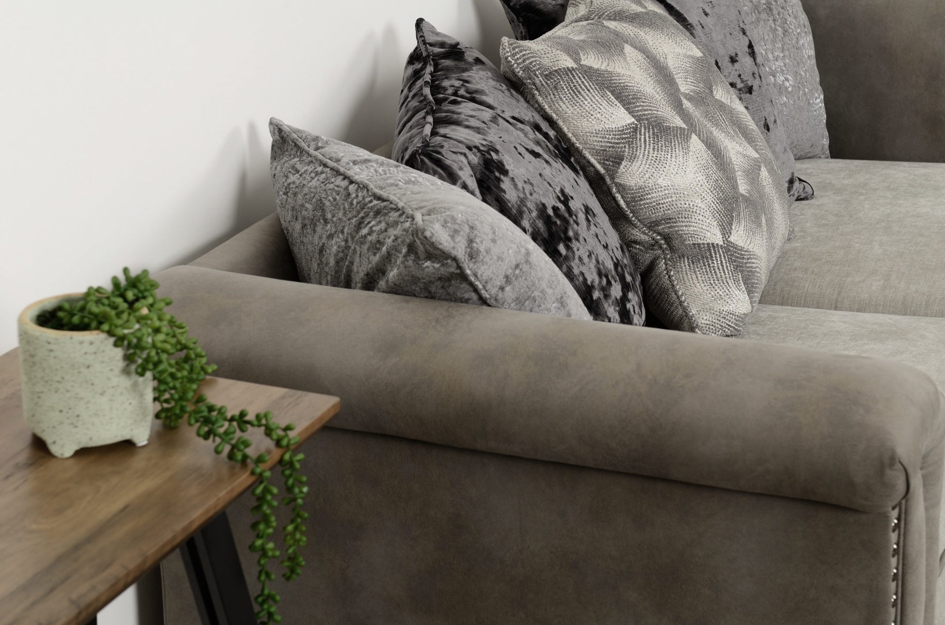 Grace 3 Seater Sofa - Silver/Grey Fabric