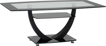 Hanley Coffee Table - Clear Glass/Black Border/Black Glass